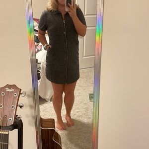 Game Day Fitted Black Denim Dress